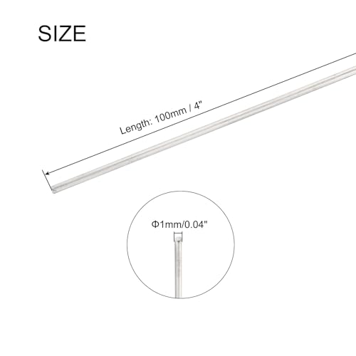 uxcell 6本セット 304ステンレススチール丸棒バー 1mm x 100mm 様々なシャフトDIYクラフト モデルカー 飛行機 船用